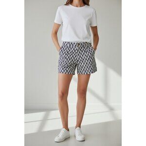 Old Navy Womens Navy & White Seahorse Print Shorts Size 6 Cotton Blend